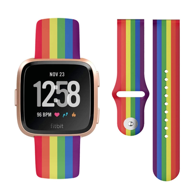 22mm Reverse Buckle Printed Silicone Strap, For Fitbit Versa 2 / Lite