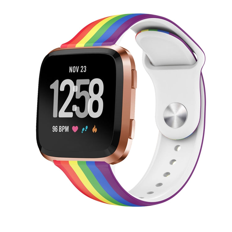 22mm Reverse Buckle Printed Silicone Strap, For Fitbit Versa 2 / Lite