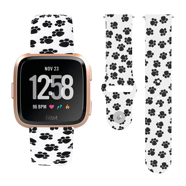 22mm Reverse Buckle Printed Silicone Strap, For Fitbit Versa 2 / Lite