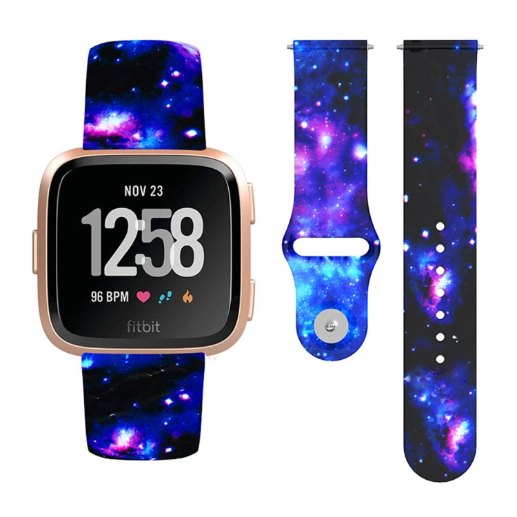 22mm Reverse Buckle Printed Silicone Strap, For Fitbit Versa 2 / Lite