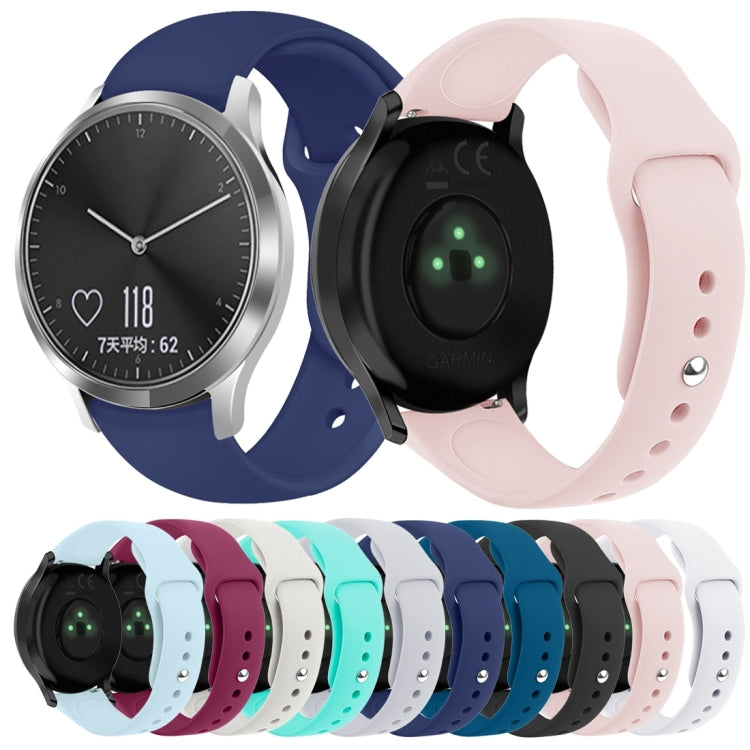 Solid Color Reverse Buckle Silicone Strap, Size: Small Code, For Garmin Vivoactive 3 / Vivomove HR