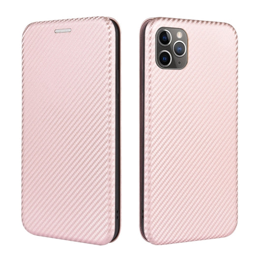 iPhone 11 Pro Max case front view showing carbon texture design and magnetic closure