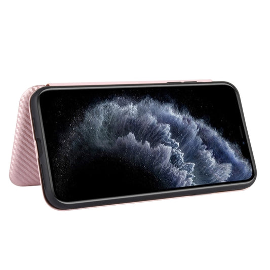 iPhone 11 Pro Max protective case back angle displaying carbon fiber pattern