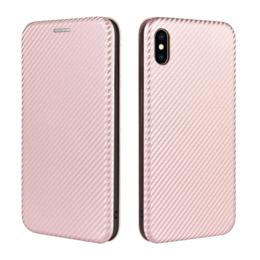 Premium TPU PC leather iPhone X XS case showing carbon texture front view