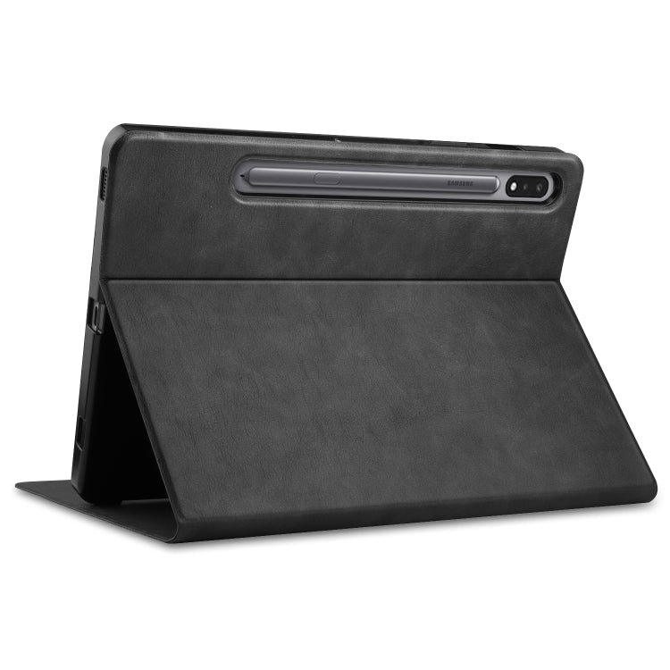 Cowhide Texture TPU Tablet Horizontal Flip Leather Case with Holder & Sleep / Wake-Up Function & Pen Slot, For Samsung Galaxy Tab S8 / Galaxy Tab S7 (2020) T870