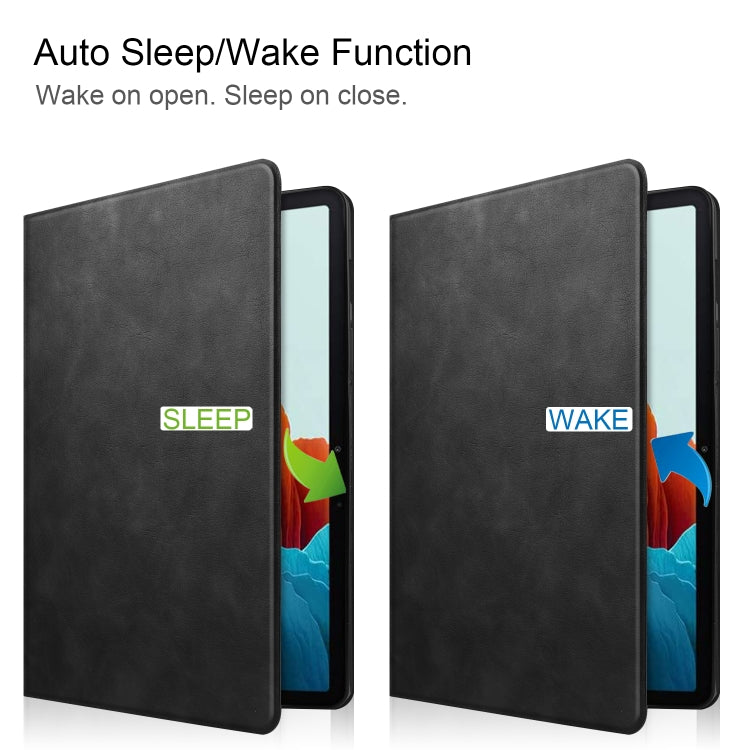 Cowhide Texture TPU Tablet Horizontal Flip Leather Case with Holder & Sleep / Wake-Up Function & Pen Slot, For Samsung Galaxy Tab S8 / Galaxy Tab S7 (2020) T870