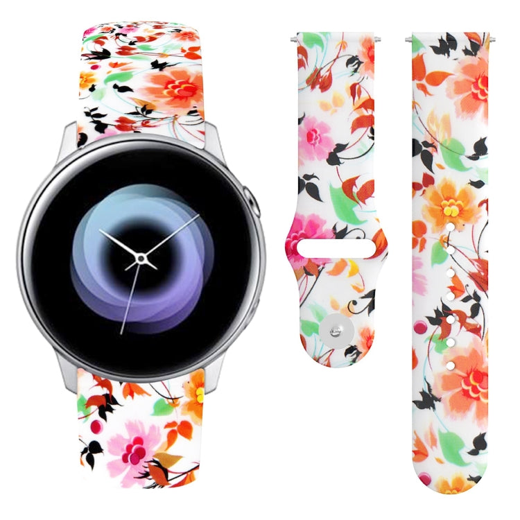 20mm Reverse Buckle Printed Silicone Strap, For Samsung Galaxy Active2