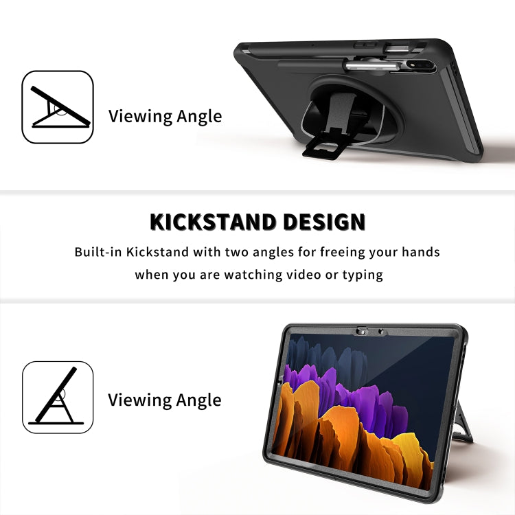 Coque de protection PC+TPU rotative à 360 degrés avec support et dragonne, pour Samsung Galaxy Tab S8 / Galaxy Tab S7 (2020) T870