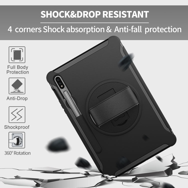 Coque de protection PC+TPU rotative à 360 degrés avec support et dragonne, pour Samsung Galaxy Tab S8 / Galaxy Tab S7 (2020) T870