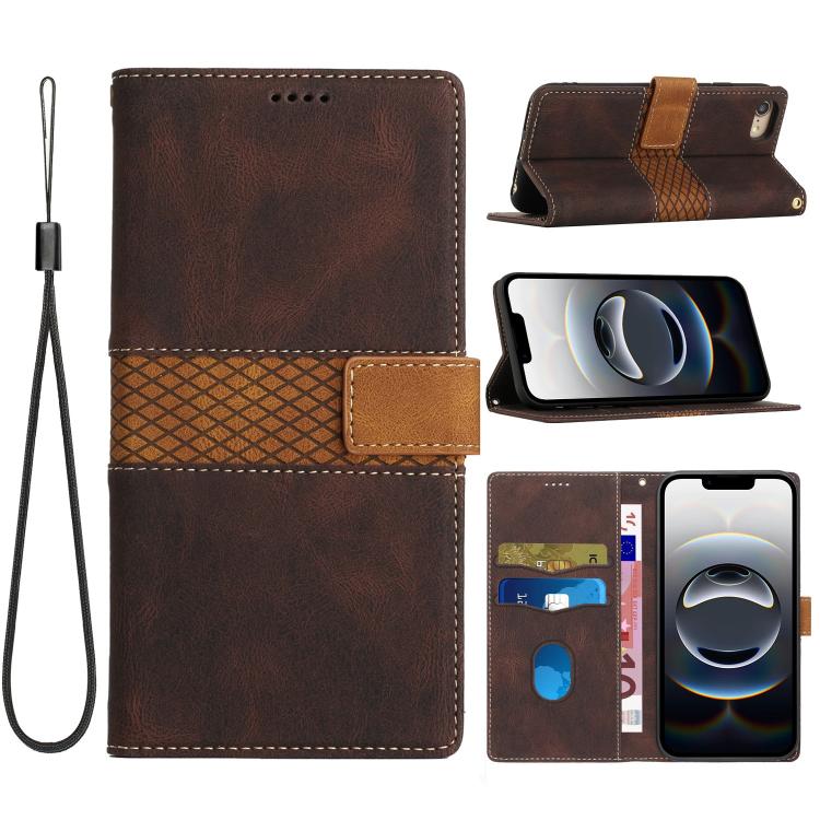Grid Stitching Leather Phone Case with Lanyard, For iPhone 17 Pro Max, For iPhone 17 Pro, For iPhone 17, For iPhone 17 Air, iPhone 16e, For iPhone 16 Pro Max