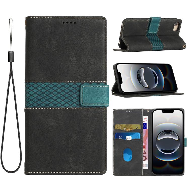 Grid Stitching Leather Phone Case with Lanyard, For iPhone 17 Pro Max, For iPhone 17 Pro, For iPhone 17, For iPhone 17 Air, iPhone 16e, For iPhone 16 Pro Max