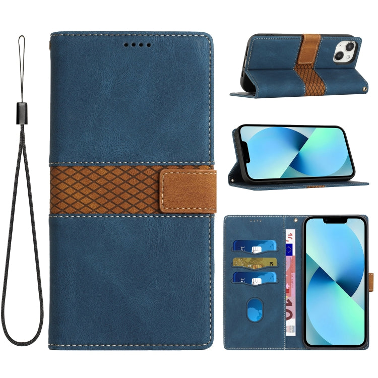 Grid Stitching Leather Phone Case with Lanyard, For iPhone 15, For iPhone 14 Plus, For iPhone 14, For iPhone 14 Pro, For iPhone 14 Pro Max, For iPhone SE 2022 / 2020