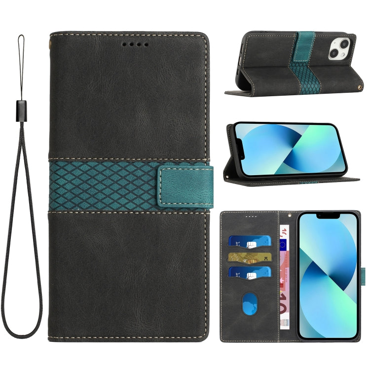 Grid Stitching Leather Phone Case with Lanyard, For iPhone 15, For iPhone 14 Plus, For iPhone 14, For iPhone 14 Pro, For iPhone 14 Pro Max, For iPhone SE 2022 / 2020