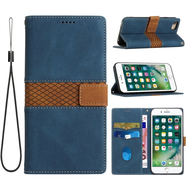 Grid Stitching Leather Phone Case with Lanyard, For iPhone 15, For iPhone 14 Plus, For iPhone 14, For iPhone 14 Pro, For iPhone 14 Pro Max, For iPhone SE 2022 / 2020