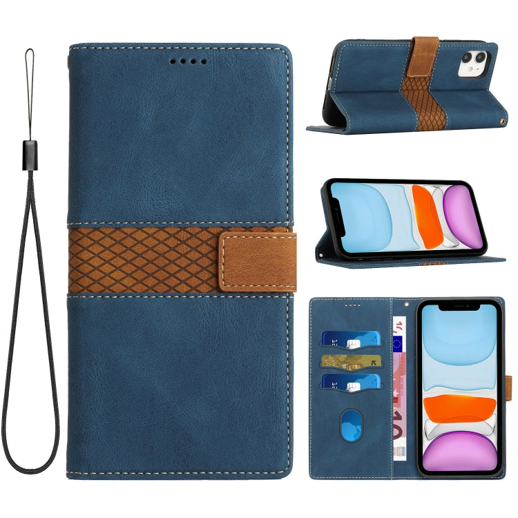 Grid Stitching Leather Phone Case with Lanyard, For iPhone 12 mini, For iPhone 11 Pro Max, For iPhone 11, For iPhone 11 Pro, For iPhone XS / X, For iPhone XR