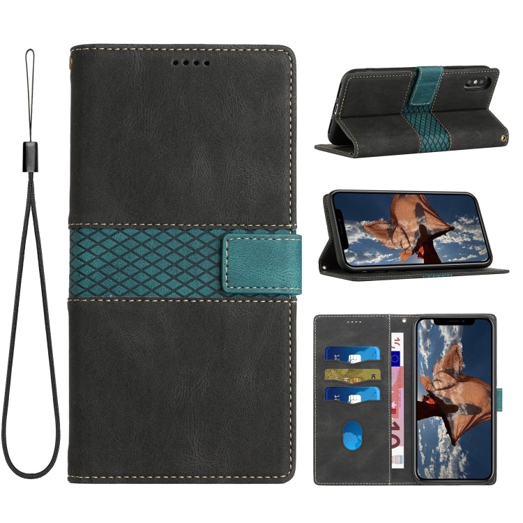 Grid Stitching Leather Phone Case with Lanyard, For iPhone 12 mini, For iPhone 11 Pro Max, For iPhone 11, For iPhone 11 Pro, For iPhone XS / X, For iPhone XR