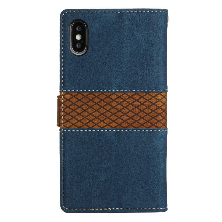 Grid Stitching Leather Phone Case with Lanyard, For iPhone XS Max, For iPhone 8 Plus / 7 Plus
