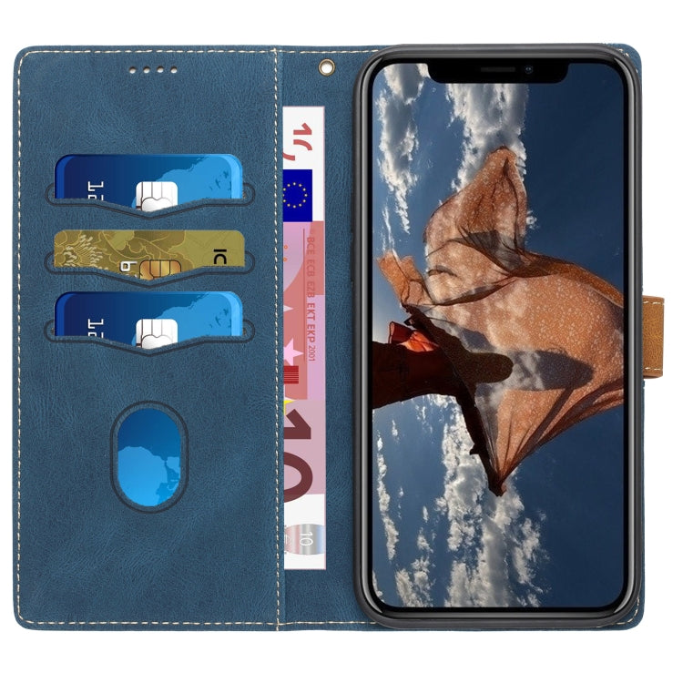 Grid Stitching Leather Phone Case with Lanyard, For iPhone XS Max, For iPhone 8 Plus / 7 Plus