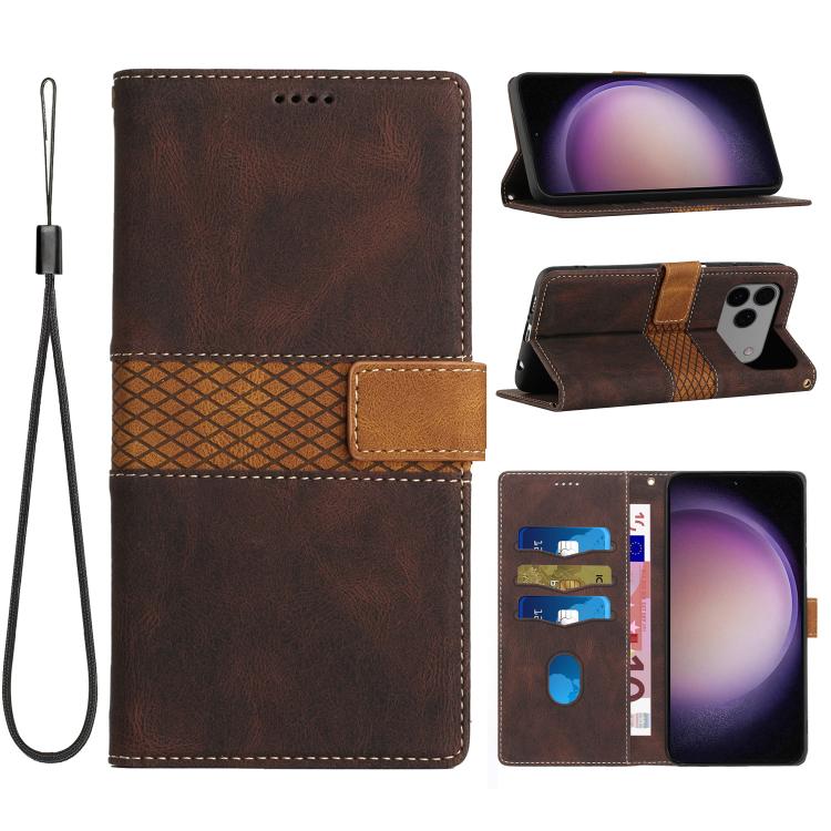 Grid Stitching Leather Phone Case with Lanyard, For iPhone 17 Pro Max, For iPhone 17 Pro, For iPhone 17, For iPhone 17 Air, iPhone 16e, For iPhone 16 Pro Max