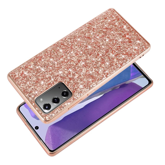 TPU shockproof phone case for Note20 Ultra, detailed glitter texture closeup