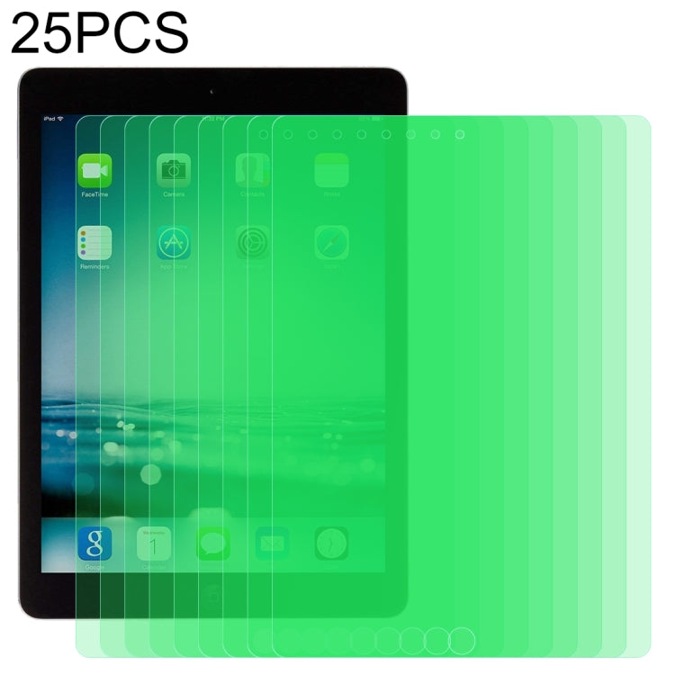25 PCS 9H 2.5D Eye Protection Green Light Explosion-proof Tempered Glass Film, For iPad 9.7 (2018), For iPad 10.2, For iPad Mini 3 & 2, For iPad Mini 2019 & 4, For iPad Pro 10.5 inch, For iPad Pro 11 inch (2020), For iPad Pro 12.9 inch (2020)