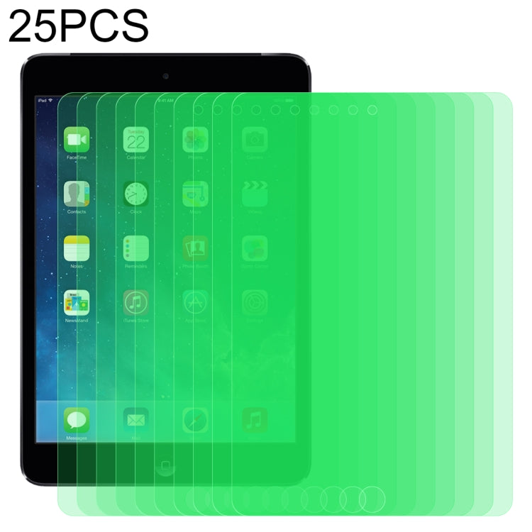 25 PCS 9H 2.5D Eye Protection Green Light Explosion-proof Tempered Glass Film, For iPad 9.7 (2018), For iPad 10.2, For iPad Mini 3 & 2, For iPad Mini 2019 & 4, For iPad Pro 10.5 inch, For iPad Pro 11 inch (2020), For iPad Pro 12.9 inch (2020)