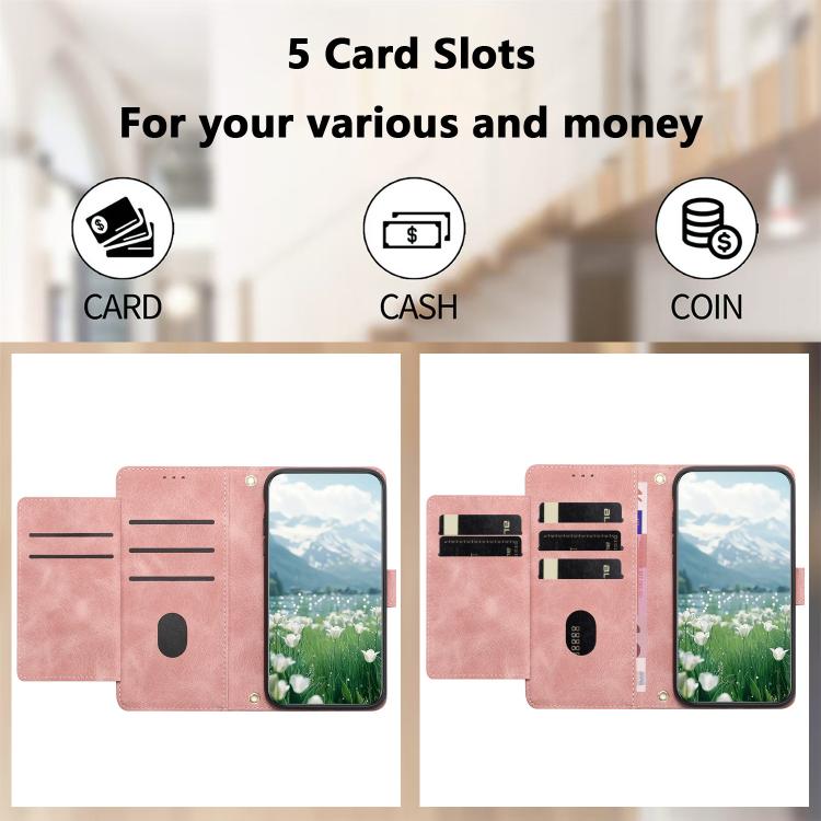 Tulips Embossed Leather Phone Case with Lanyard, For iPhone 17 Pro Max, For iPhone 17 Pro, For iPhone 17, For iPhone 17 Air