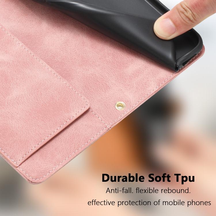 Tulips Embossed Leather Phone Case with Lanyard, For iPhone 17 Pro Max, For iPhone 17 Pro, For iPhone 17, For iPhone 17 Air