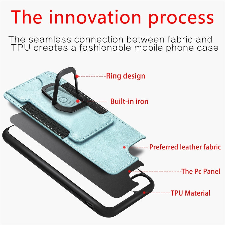 Magnetic Shockproof PU + TPU Case with Card Slot & Ring Holder, For iPhone 6
