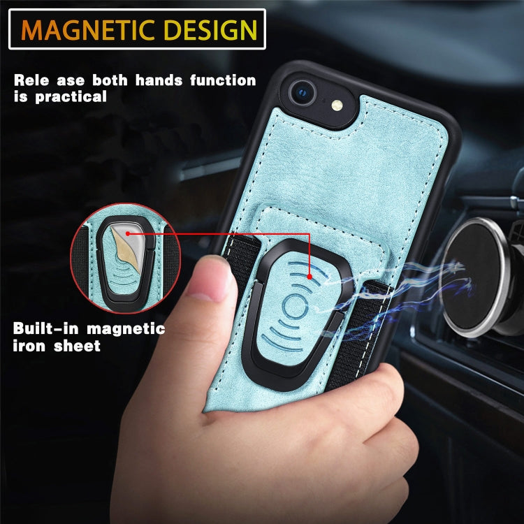 Magnetic Shockproof PU + TPU Case with Card Slot & Ring Holder, For iPhone 6