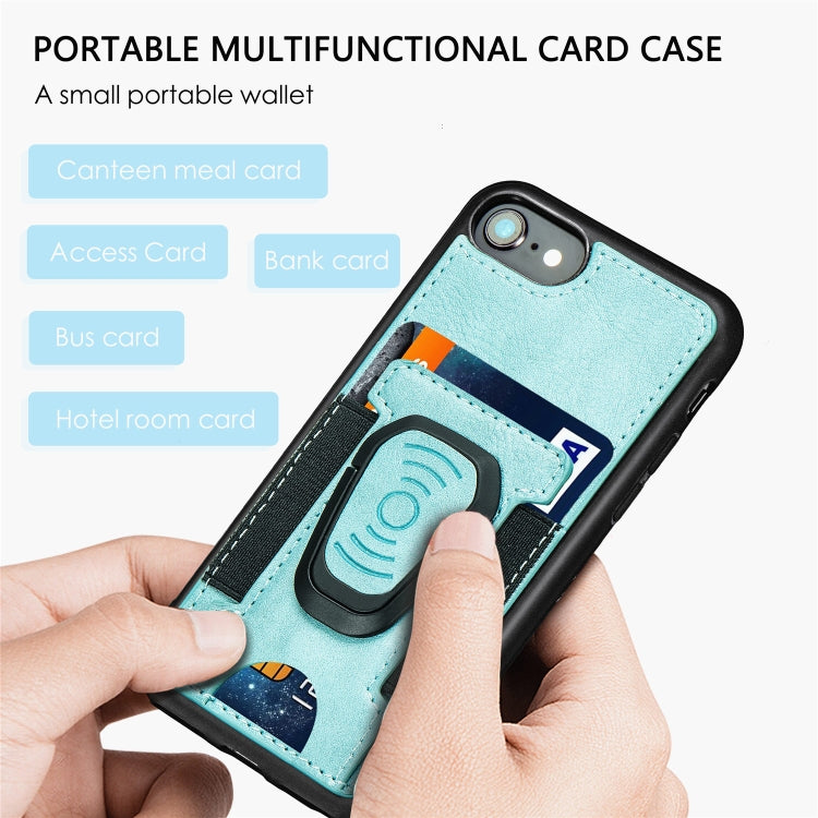 Magnetic Shockproof PU + TPU Case with Card Slot & Ring Holder, For iPhone 6