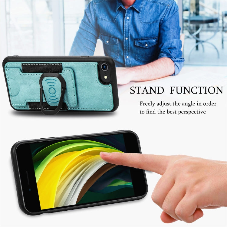 Magnetic Shockproof PU + TPU Case with Card Slot & Ring Holder, For iPhone 6