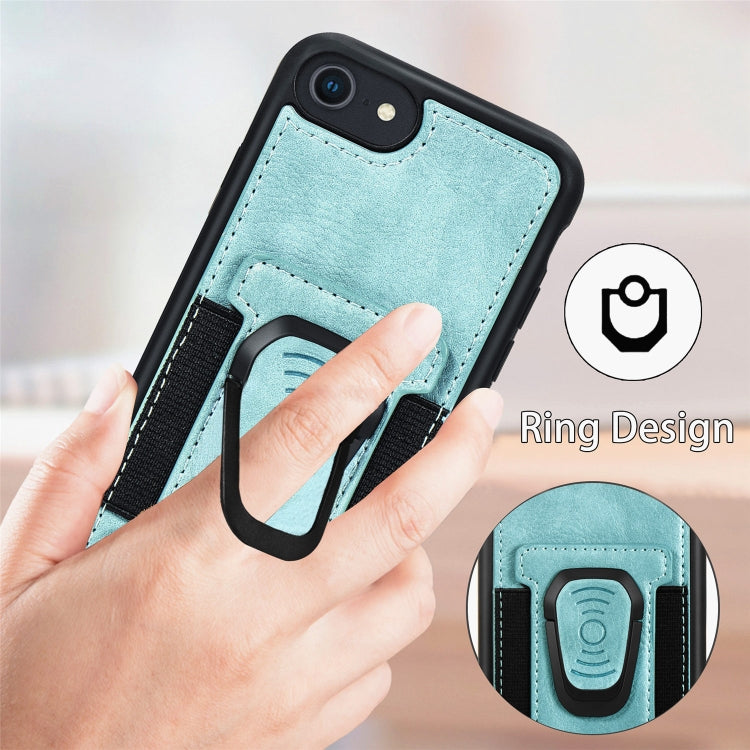 Magnetic Shockproof PU + TPU Case with Card Slot & Ring Holder, For iPhone 6