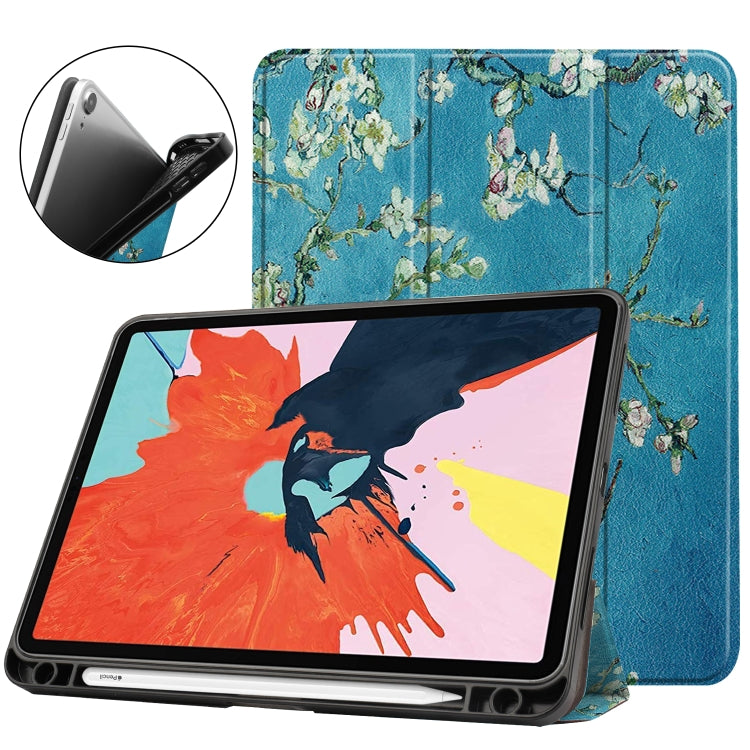 For iPad Air 11 2024 / 2020 10.8 TPU Colored Drawing Horizontal Flip Leather Case with Three-folding Holder & Sleep / Wake-up Function