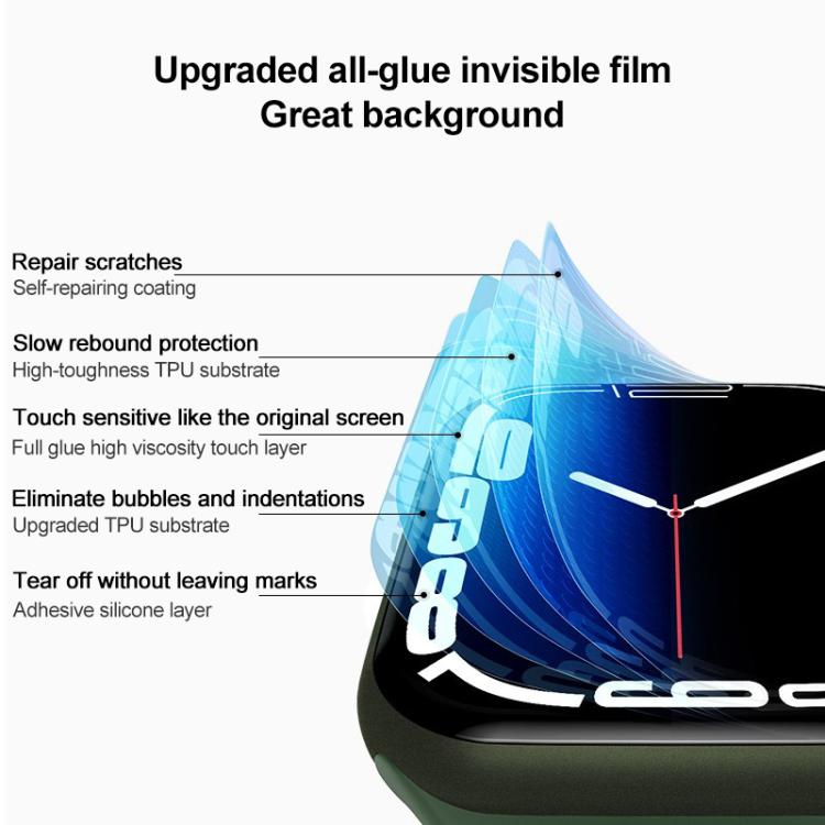 Soft Hydrogel Film Watch Screen Protector with Locator, For Apple Watch Series 10 46mm, For Apple Watch Series 10 42mm, For Apple Watch Series 6 / 5 / 4 / SE 44mm, For Apple Watch Series 6 / 5 / 4 / SE 40mm, For Apple Watch Ultra 2 49mm / Ultra 49mm