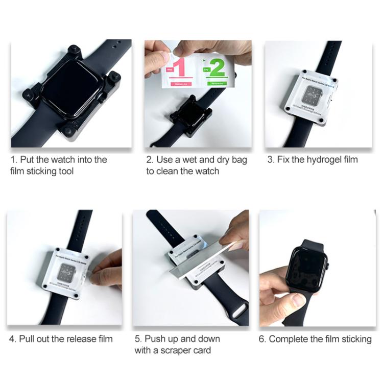 Soft Hydrogel Film Watch Screen Protector with Locator, For Apple Watch Series 10 46mm, For Apple Watch Series 10 42mm, For Apple Watch Series 6 / 5 / 4 / SE 44mm, For Apple Watch Series 6 / 5 / 4 / SE 40mm, For Apple Watch Ultra 2 49mm / Ultra 49mm