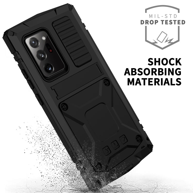 Shockproof Waterproof Dust-proof Metal + Silicone Protective Case with Holder, For Samsung Galaxy Note 20 Ultra, For Samsung Galaxy Note 20