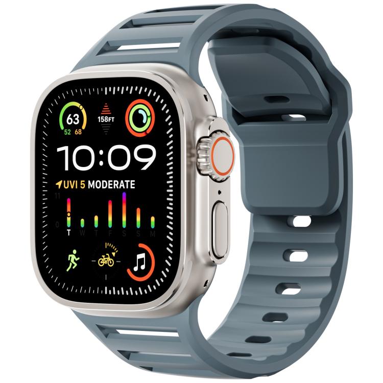 Single Nail Dual-Color Multi-hole Silicone Watch Band, For Apple Watch 46mm / 49mm / 45mm / 44mm