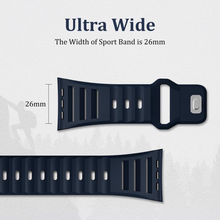Single Nail Dual-Color Multi-hole Silicone Watch Band, For Apple Watch 46mm / 49mm / 45mm / 44mm