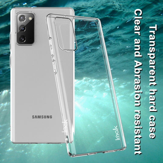 Crystal clear protective case fitted on Samsung Galaxy Note20 display