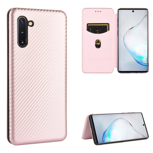 Carbon fiber magnetic flip case Samsung Galaxy Note10 Plus leather wallet protective cover