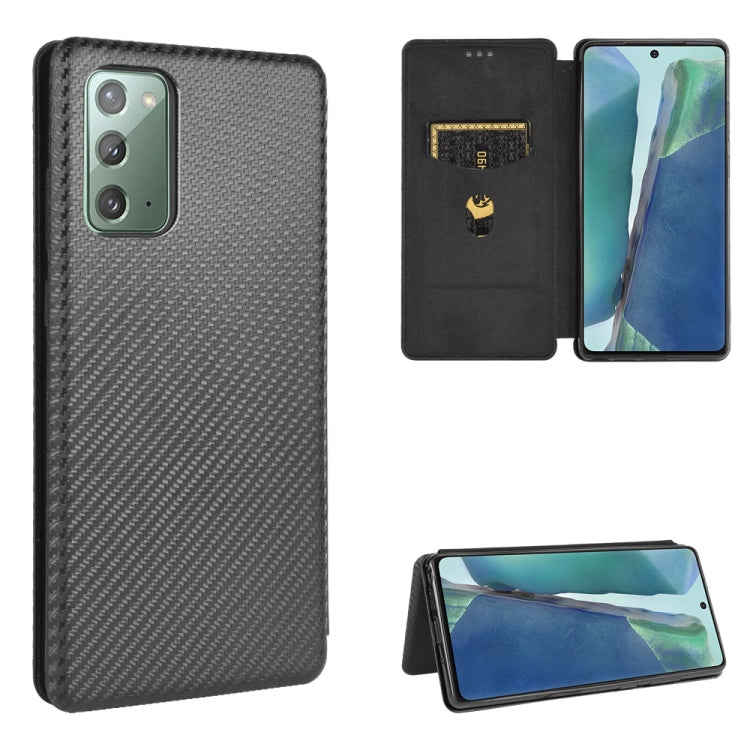 Carbon Fiber Texture Magnetic Horizontal Flip TPU + PC + PU Leather Case with Card Slot, For Samsung Galaxy Note10, For Samsung Galaxy Note10 Plus, For Samsung Galaxy Note20 Ultra, For Samsung Galaxy Note20