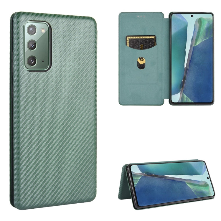 Carbon Fiber Texture Magnetic Horizontal Flip TPU + PC + PU Leather Case with Card Slot, For Samsung Galaxy Note10, For Samsung Galaxy Note10 Plus, For Samsung Galaxy Note20 Ultra, For Samsung Galaxy Note20