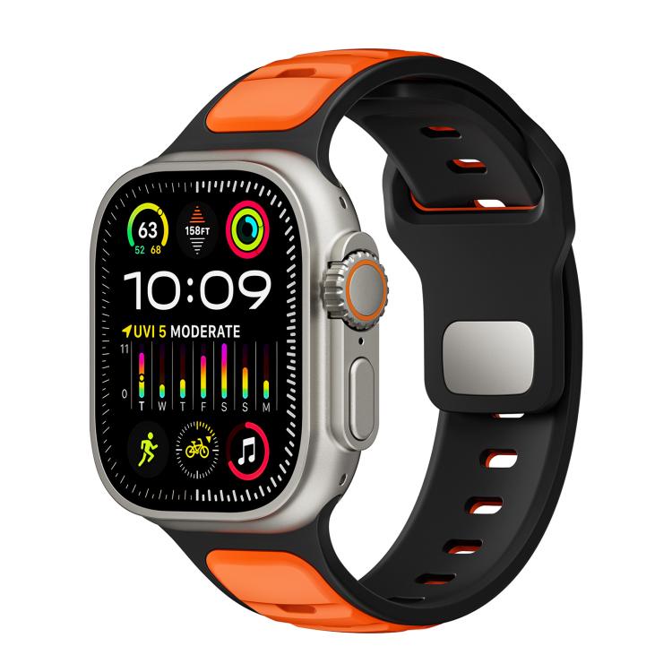 Norman Buckle Two-color Silicone Watch Band, For Apple Watch 46mm / 49mm / 45mm / 44mm, For Apple Watch 42mm / 41mm / 40mm / 38mm