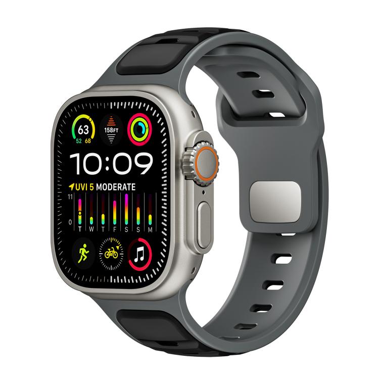 Norman Buckle Two-color Silicone Watch Band, For Apple Watch 46mm / 49mm / 45mm / 44mm, For Apple Watch 42mm / 41mm / 40mm / 38mm