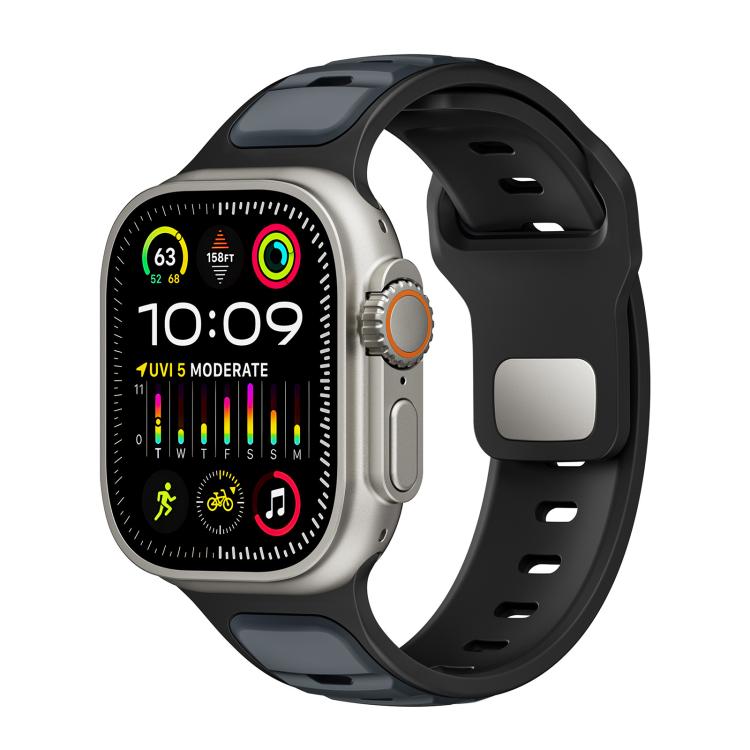 Norman Buckle Two-color Silicone Watch Band, For Apple Watch 46mm / 49mm / 45mm / 44mm, For Apple Watch 42mm / 41mm / 40mm / 38mm