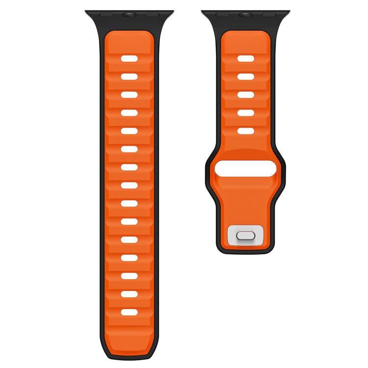 Norman Buckle Two-color Silicone Watch Band, For Apple Watch 46mm / 49mm / 45mm / 44mm, For Apple Watch 42mm / 41mm / 40mm / 38mm