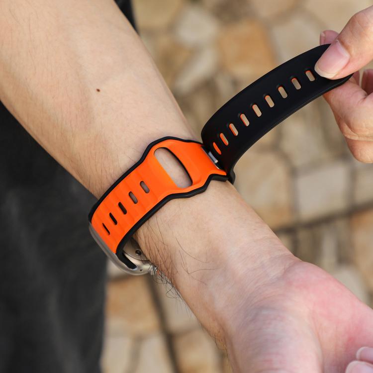 Norman Buckle Two-color Silicone Watch Band, For Apple Watch 46mm / 49mm / 45mm / 44mm, For Apple Watch 42mm / 41mm / 40mm / 38mm