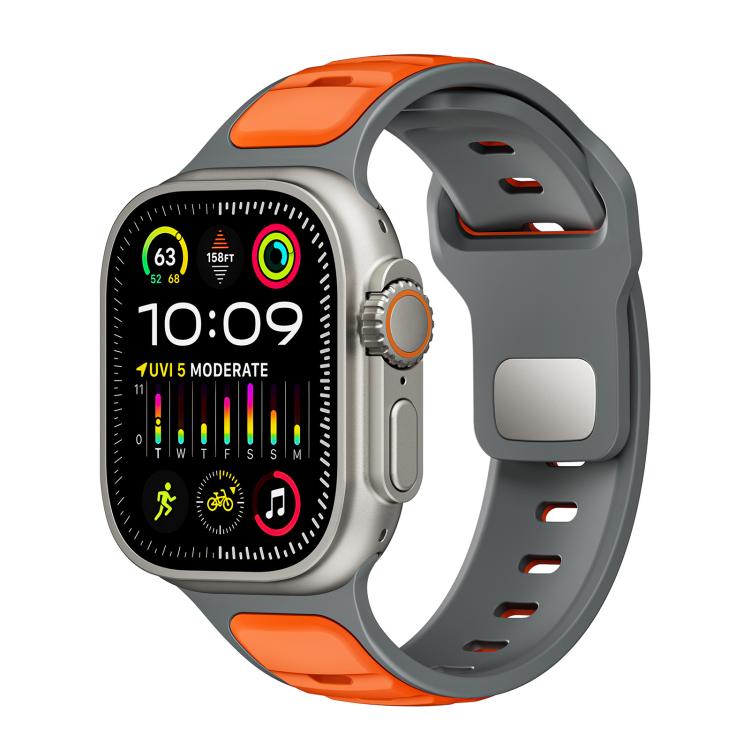 Norman Buckle Two-color Silicone Watch Band, For Apple Watch 46mm / 49mm / 45mm / 44mm, For Apple Watch 42mm / 41mm / 40mm / 38mm