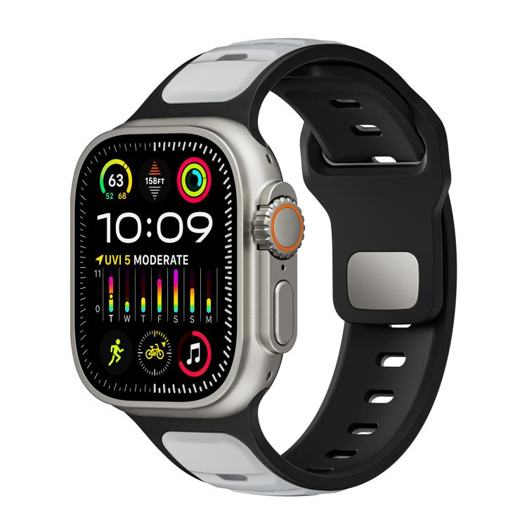 Norman Buckle Two-color Silicone Watch Band, For Apple Watch 46mm / 49mm / 45mm / 44mm, For Apple Watch 42mm / 41mm / 40mm / 38mm